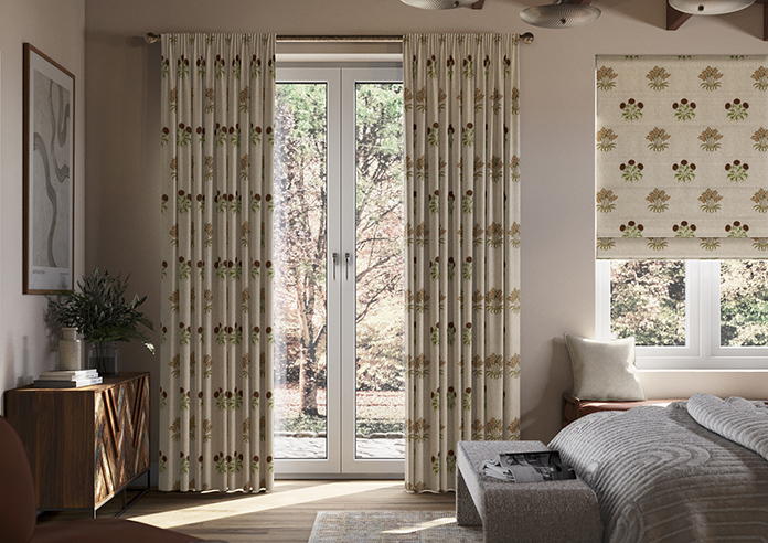 William Morris At Home Lily Flower Embroidery, Madder - Made to Measure Curtains - Image 3